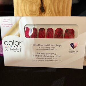 Color Street CRIMSON CHAOS Crimson and Ebony Nail Strips